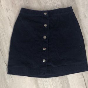 Navy Corduroy Skirt